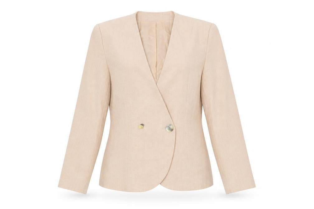 Womens UK Size 12 Jacques Vert Regular Beige Suit Jacket
