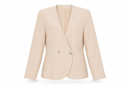 Womens UK Size 12 Jacques Vert Regular Beige Suit Jacket