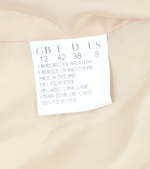 Jacques Vert Women’s Beige Wool Blend Double-Breasted Jacket Size 12