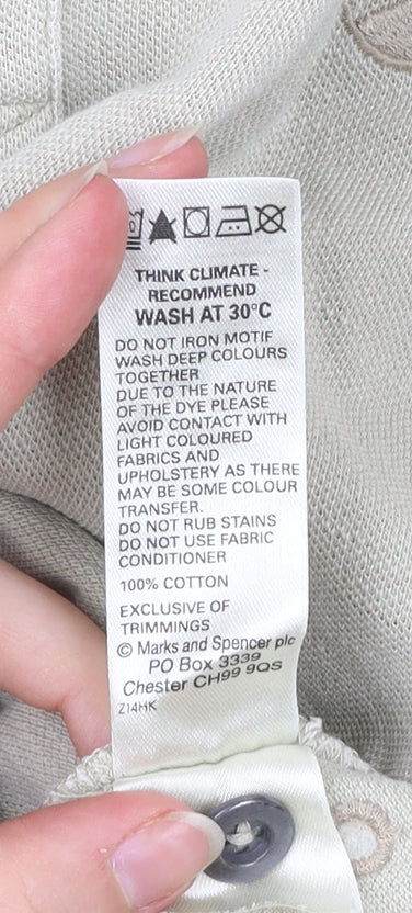 Marks and Spencer Men’s Beige Cotton Polo Shirt Size M Short Sleeve