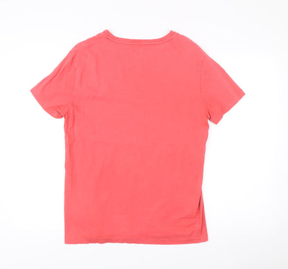 Polo Ralph Lauren Men's Red Small V-Neck Cotton T-Shirt