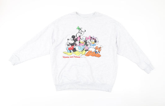 Disney Primark Womens Grey XS Sweatshirt Mickey & Friends Pullover