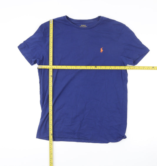 Ralph Lauren Men's Blue Slim Fit Cotton T-Shirt M Embroidered Logo