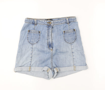 H&M Women’s Blue Denim Chino Shorts Size 8 Regular Mid Rise