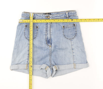 H&M Women’s Blue Denim Chino Shorts Size 8 Regular Mid Rise