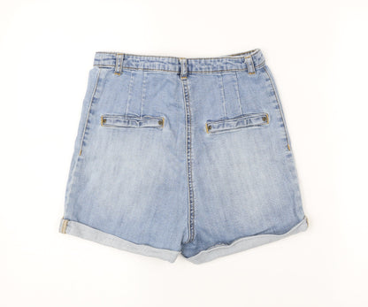 H&M Women’s Blue Denim Chino Shorts Size 8 Regular Mid Rise