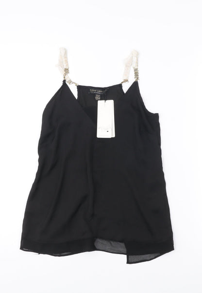 Womens UK Size 4 Lipsy London Black Camisole Tank