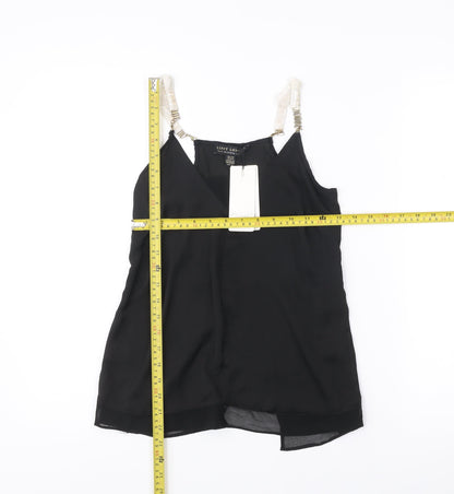 Womens UK Size 4 Lipsy London Black Camisole Tank