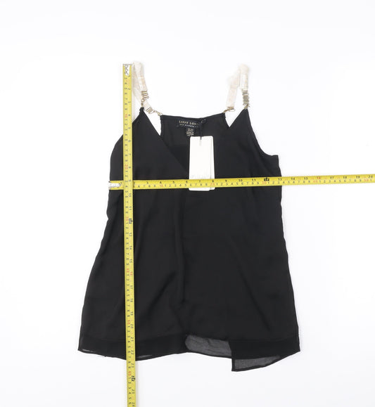 Womens UK Size 4 Lipsy London Black Camisole Tank