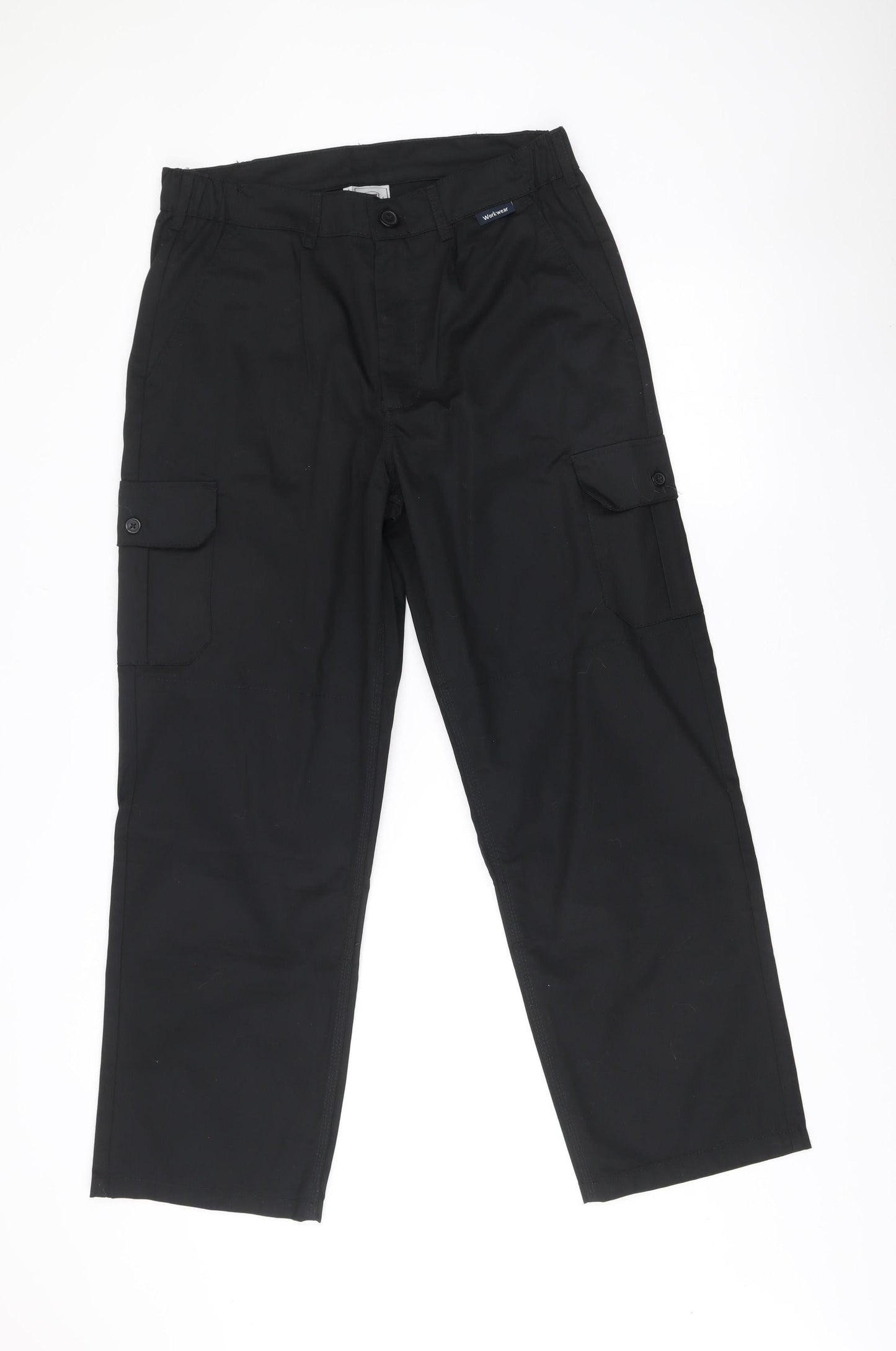 Black Knight Men's Black Cargo Work Trousers Size 34 Regular Fit