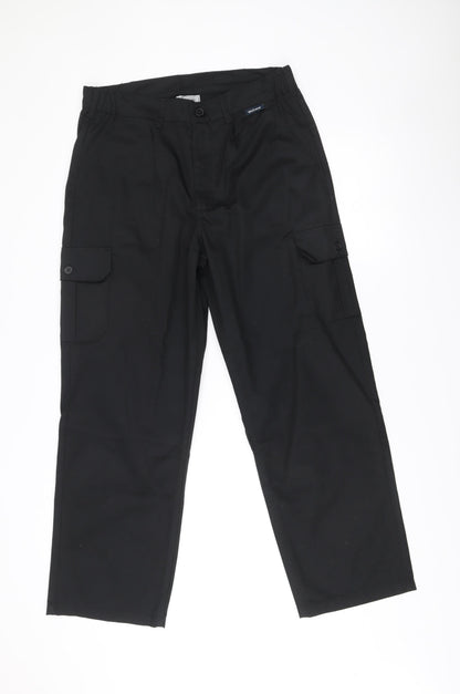 Black Knight Men's Black Cargo Work Trousers Size 34 Regular Fit