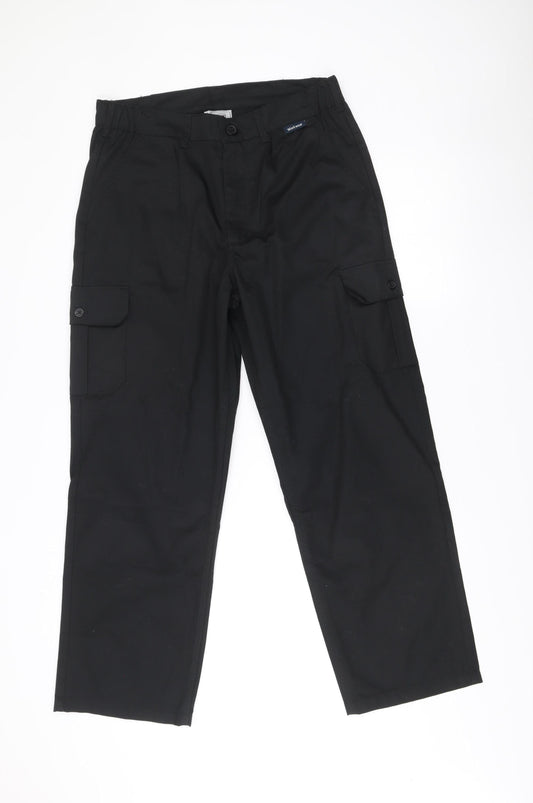 Black Knight Men's Black Cargo Work Trousers Size 34 Regular Fit