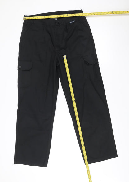 Black Knight Men's Black Cargo Work Trousers Size 34 Regular Fit