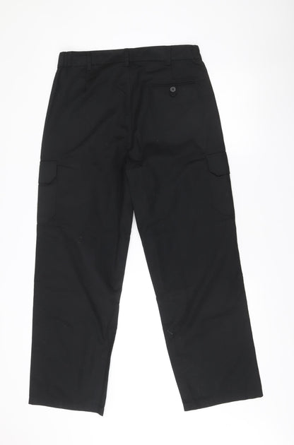 Black Knight Men's Black Cargo Work Trousers Size 34 Regular Fit