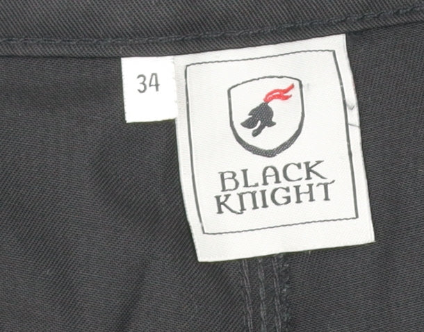 Black Knight Men's Black Cargo Work Trousers Size 34 Regular Fit