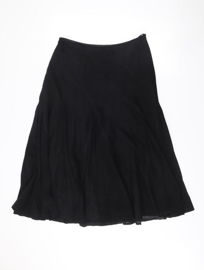Per Una Women Black Size 12S A-Line Knee Length Skirt