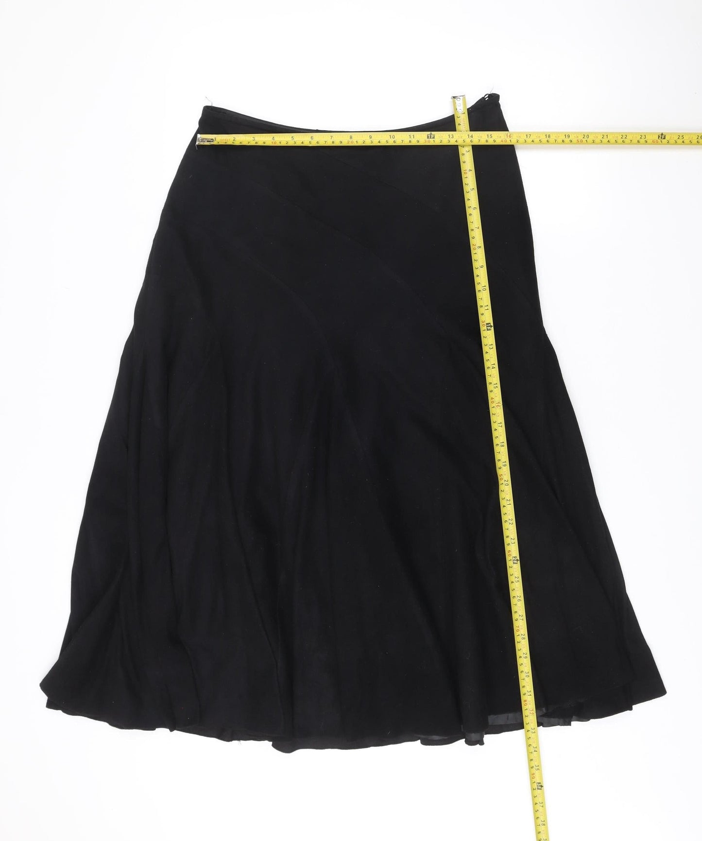 Per Una Women Black Size 12S A-Line Knee Length Skirt