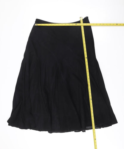 Per Una Women Black Size 12S A-Line Knee Length Skirt