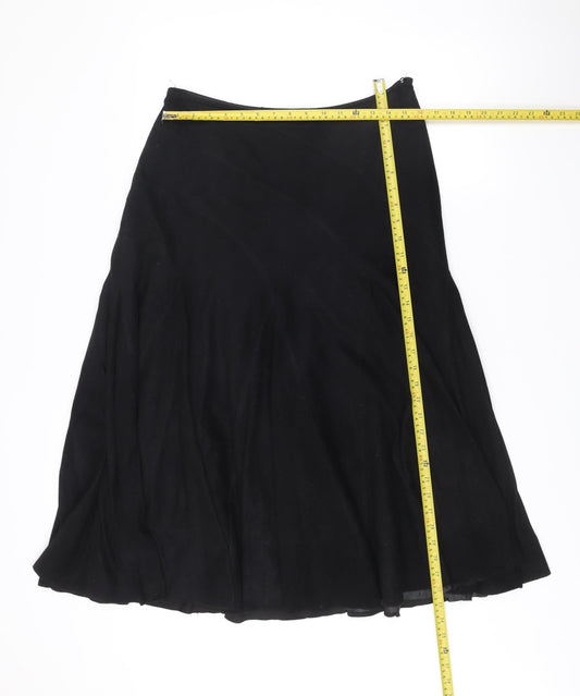 Per Una Women Black Size 12S A-Line Knee Length Skirt