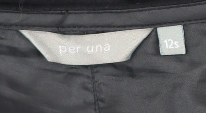 Per Una Women Black Size 12S A-Line Knee Length Skirt