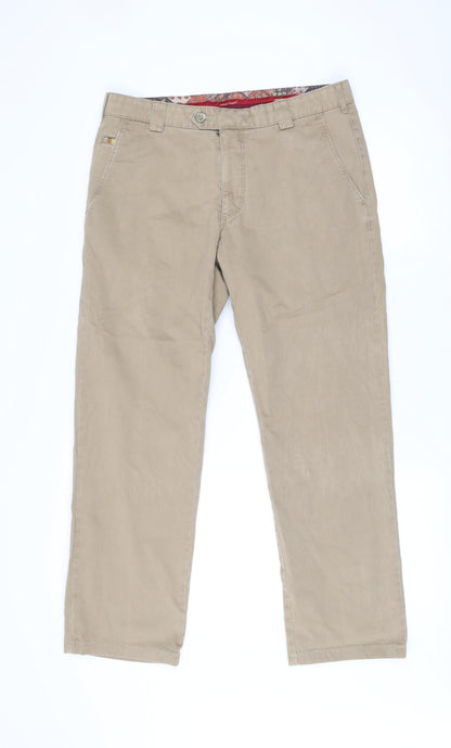 Brigdens Men's Beige Chino Trousers 34/34 Cotton Blend Straight Leg