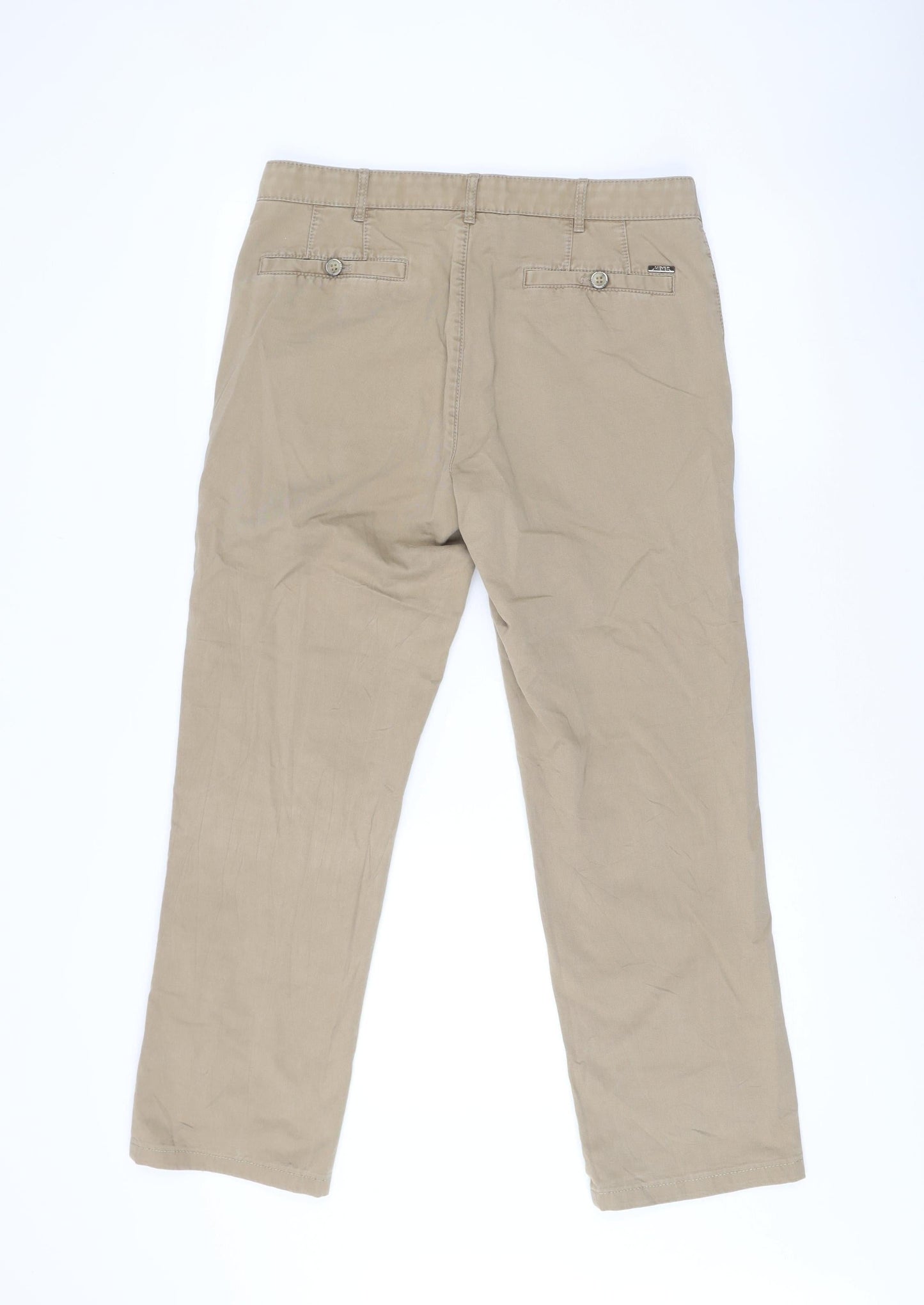 Brigdens Men's Beige Chino Trousers 34/34 Cotton Blend Straight Leg