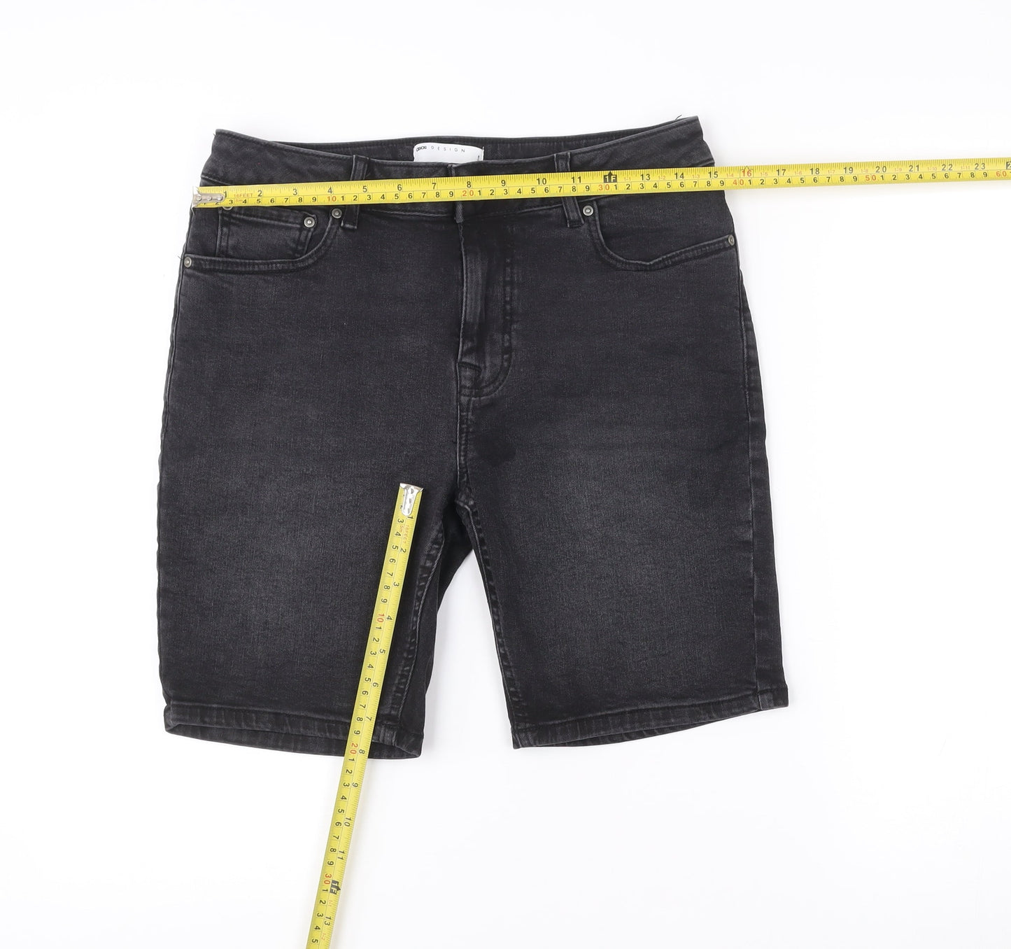 ASOS DESIGN Men’s Black Slim Denim Shorts Size 32 W32