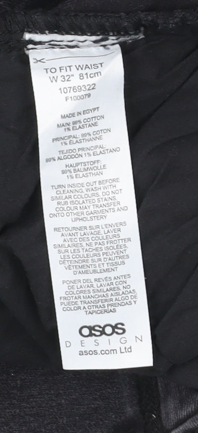 ASOS DESIGN Men’s Black Slim Denim Shorts Size 32 W32