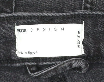 ASOS DESIGN Men’s Black Slim Denim Shorts Size 32 W32