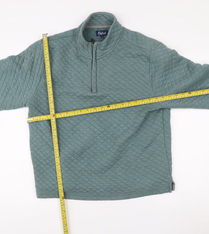 Oxford Men’s Green L Quilted 1/4 Zip Pullover Jumper