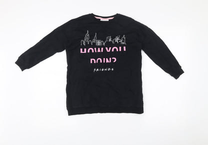 George Girls Friends Black Long Sleeve T-Shirt 5-6 Years Graphic Pullover
