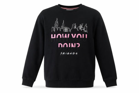 George Girls Friends Black Long Sleeve T-Shirt 5-6 Years Graphic Pullover
