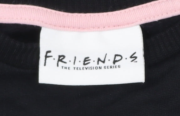 George Girls Friends Black Long Sleeve T-Shirt 5-6 Years Graphic Pullover