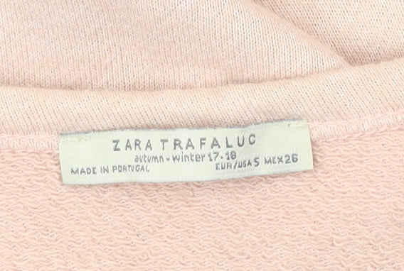 Zara Trafaluc Women Beige S Pullover Sweatshirt Graphic Print