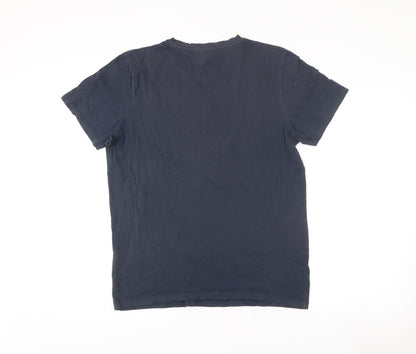 Jack & Jones Originals Mens Blue M Graphic Print Cotton T-Shirt