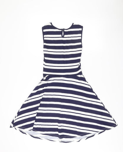 Dorothy Perkins Women’s Blue White Striped A-Line Dress Size 6