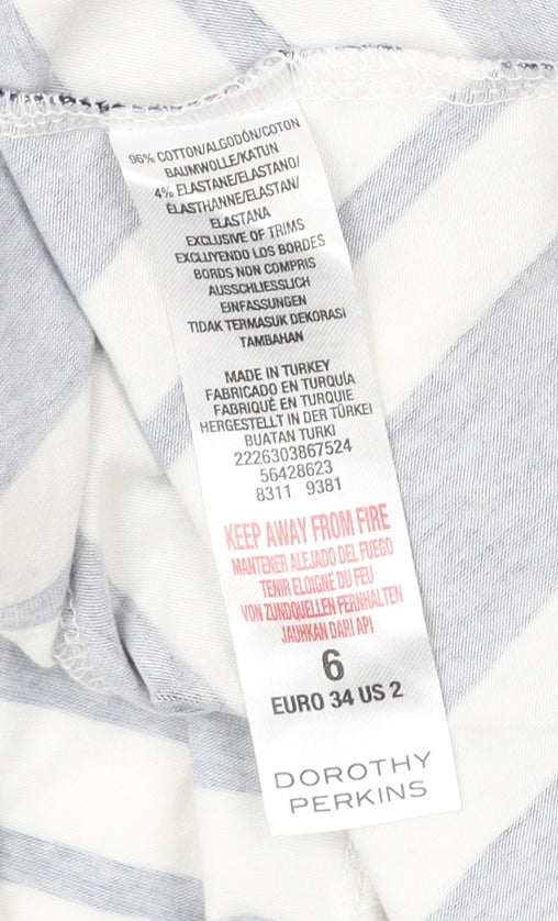 Dorothy Perkins Women’s Blue White Striped A-Line Dress Size 6