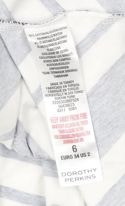 Dorothy Perkins Women’s Blue White Striped A-Line Dress Size 6