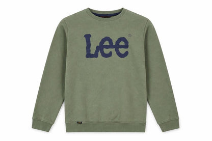 Lee Boys Green Logo Sweatshirt 10-11 Years Crew Neck Pullover Regular Fit