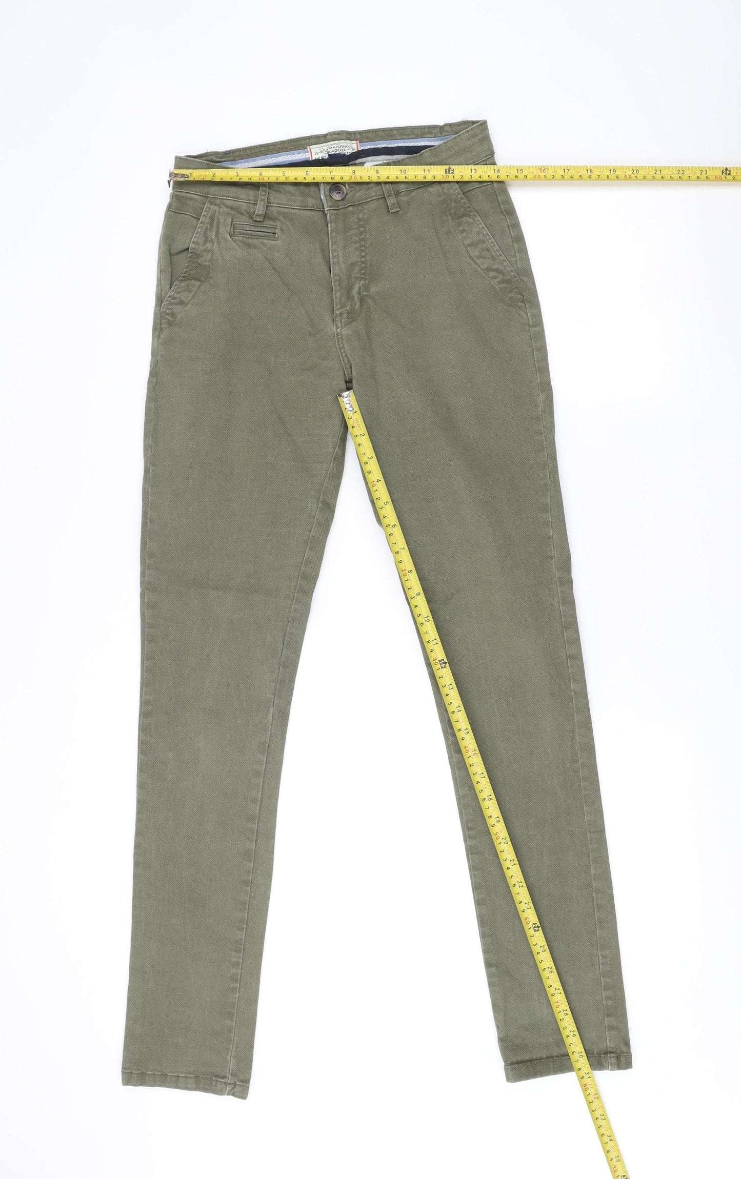 La Maison Blaggio Men’s Green Chino Trousers Size 30 Slim Fit