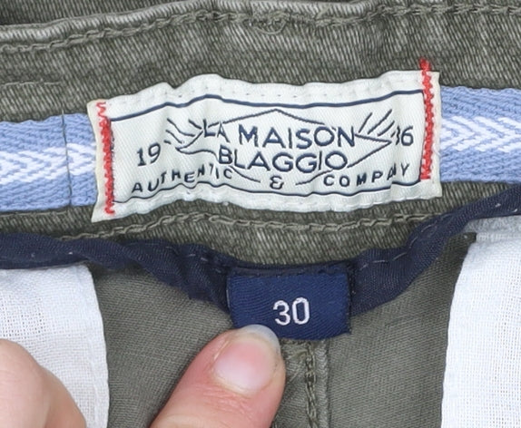 La Maison Blaggio Men’s Green Chino Trousers Size 30 Slim Fit
