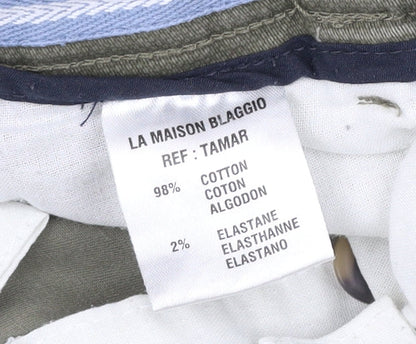 La Maison Blaggio Men’s Green Chino Trousers Size 30 Slim Fit