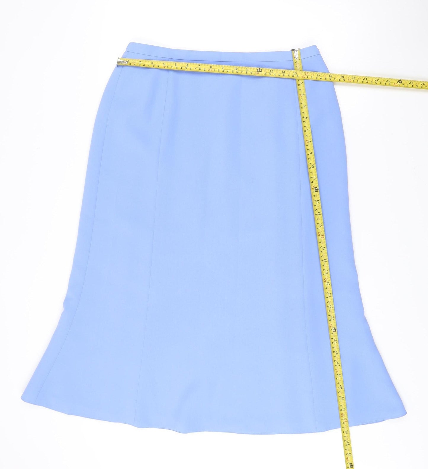 Jacques Vert Women Blue Size 16 Knee Length Pencil Skirt Polyester