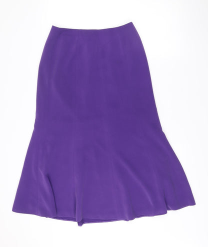 Jacques Vert Womens Purple Midi Flare Skirt Size 10 Formal