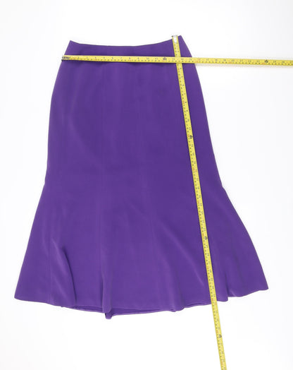 Jacques Vert Womens Purple Midi Flare Skirt Size 10 Formal