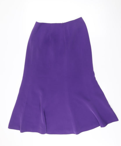 Jacques Vert Womens Purple Midi Flare Skirt Size 10 Formal