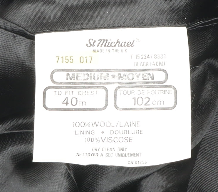 Mens UK Size 40 Marks and Spencer Regular Black Suit Jacket