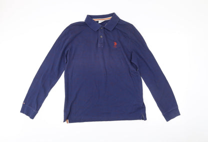 U.S. Polo Assn. Men's Blue Long Sleeve Polo Shirt Size M