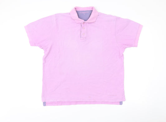Tyrwhitt Men’s Pink Cotton Polo Shirt L Short Sleeve Classic Fit