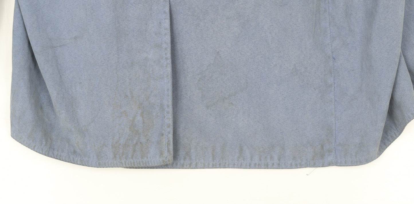 Cloud Nine Womens Blue Small Trench Coat Belted Buttoned Long Polyester